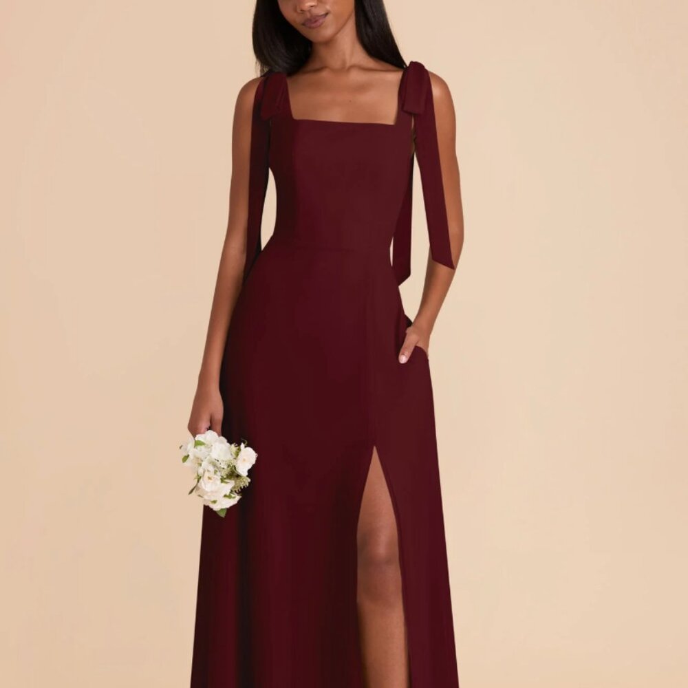 Birdy Grey Burgundy Maxi Dress with Shoulder Ties